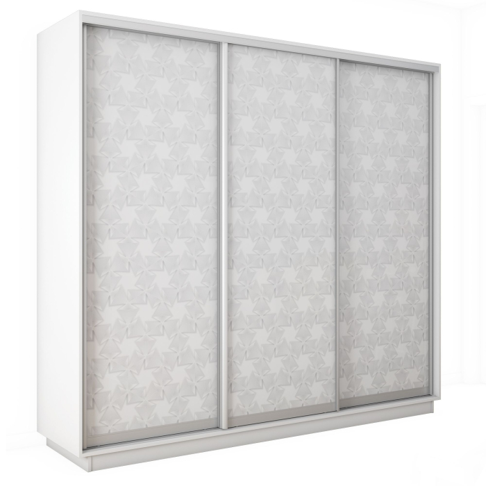 Шкафы-купе 3-х дверные, Шкаф-купе Экспресс 3-х дверный Фотопечать Калейдоскоп Стекла 240х60х220