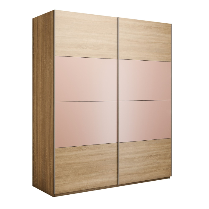 Шкафы-купе 2-х дверные, Шкаф-купе Эста 2-х дверный ДСП/Стекла пудра/Доводчик 180х66х240