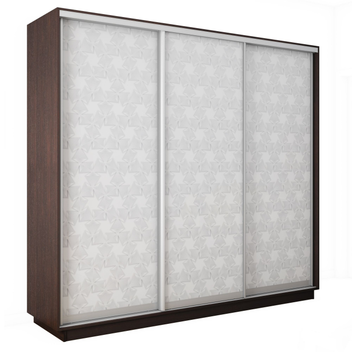 Шкафы-купе 3-х дверные, Шкаф-купе Экспресс 3-х дверный Фотопечать Калейдоскоп Стекла 240х60х240