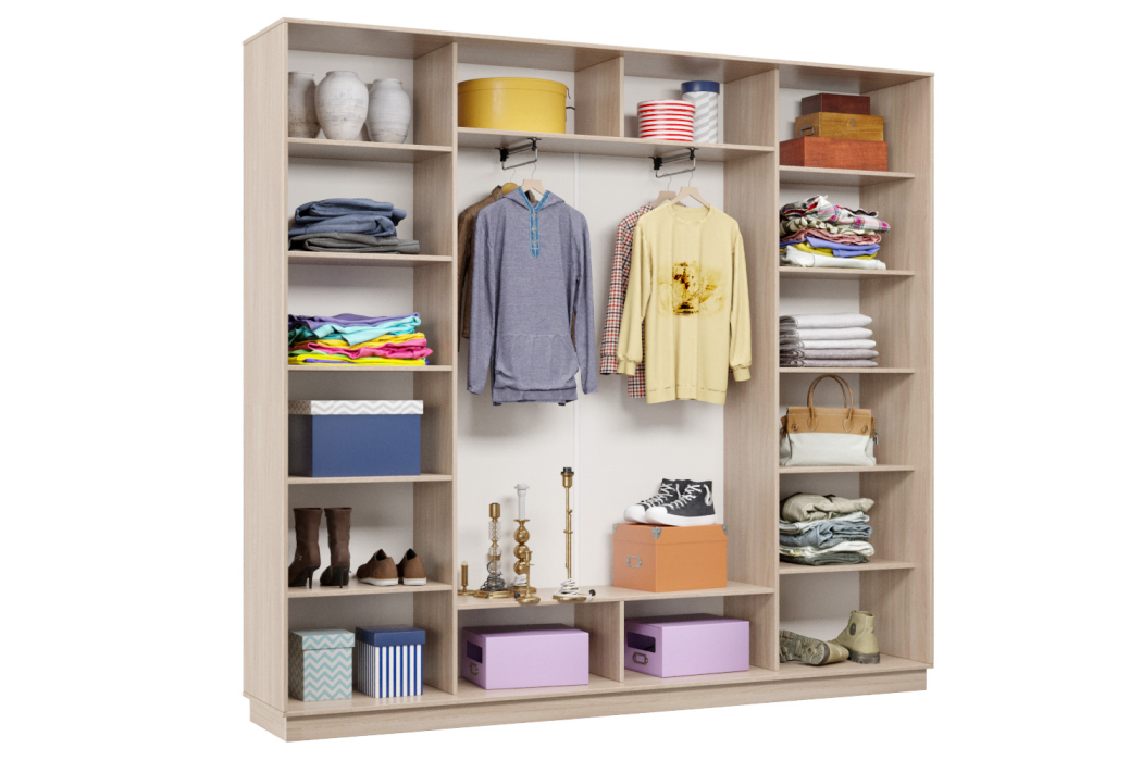 Шкафы-купе 3-х дверные, Шкаф-купе Премьер Лайт 59 (01;02;01) трехдверный