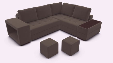 Амстердам диван-кровать угловой велюр