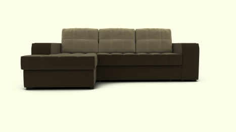 Угловой диван ЭДИНБУРГ с оттоманкой левый велюр