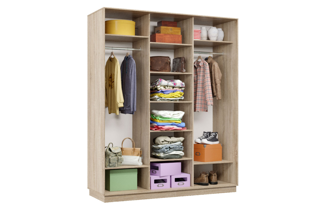 Шкафы-купе 3-х дверные, Шкаф-купе Премьер Лайт 28 (05;05;05) трехдверный