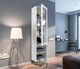 Комплект для гостиной с витринами Ассоль, Белый