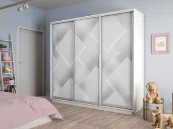 Шкаф-купе Экспресс 3-х дверный Фотопечать Квадрат Стекла 180х45х220