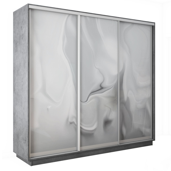 Шкафы-купе 3-х дверные, Шкаф-купе Экспресс 3-х дверный Фотопечать Шелк Стекла 240х60х240