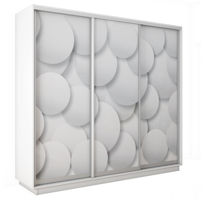 Шкафы-купе 3-х дверные, Шкаф-купе Экспресс 3-х дверный Фотопечать Шары Стекла 210х45х240