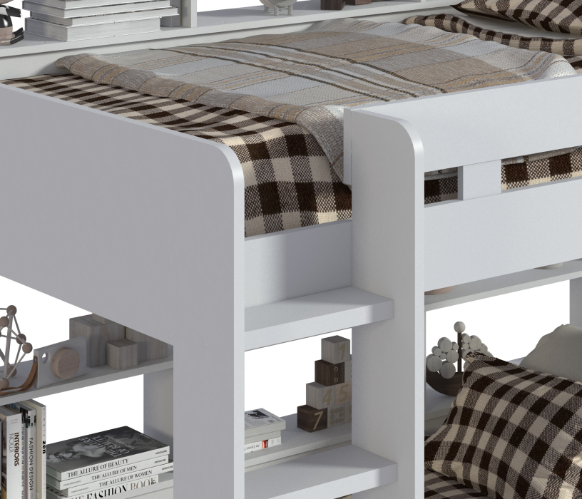 Кровати 90 см, Кровать Терра СБ-2965 с основанием и матрасом Эко 90х200, белый