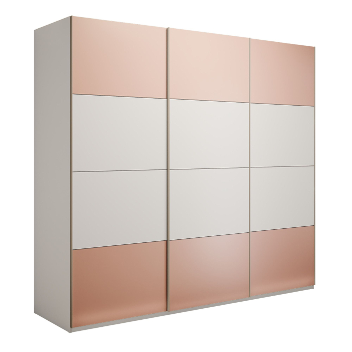 Шкафы-купе 3-х дверные, Шкаф-купе Эста 3-х дверный ДСП/Стекла пудра/Доводчик 300х66х240