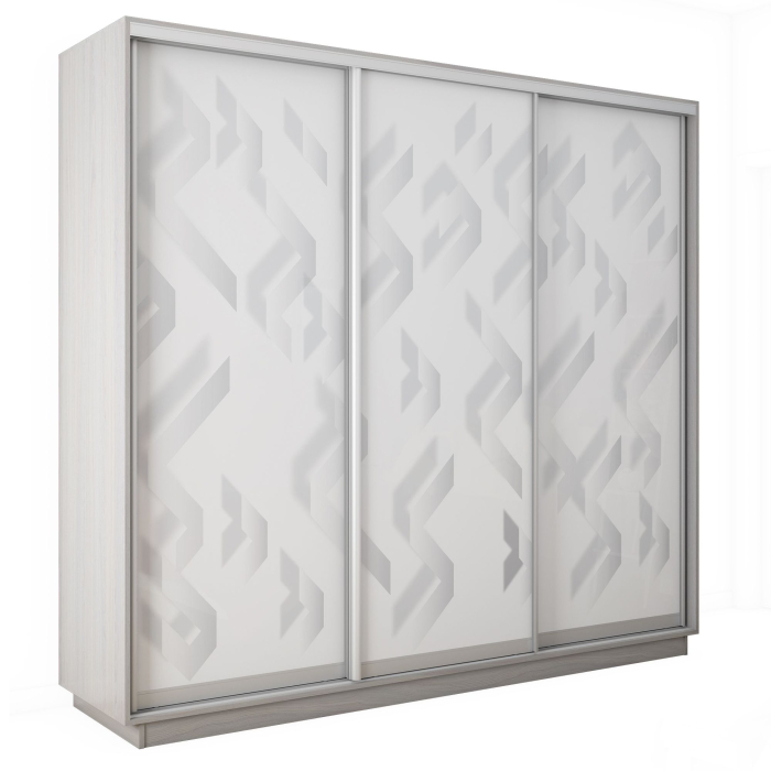 Шкафы-купе 3-х дверные, Шкаф-купе Экспресс 3-х дверный Фотопечать Ленты Стекла 210х60х240