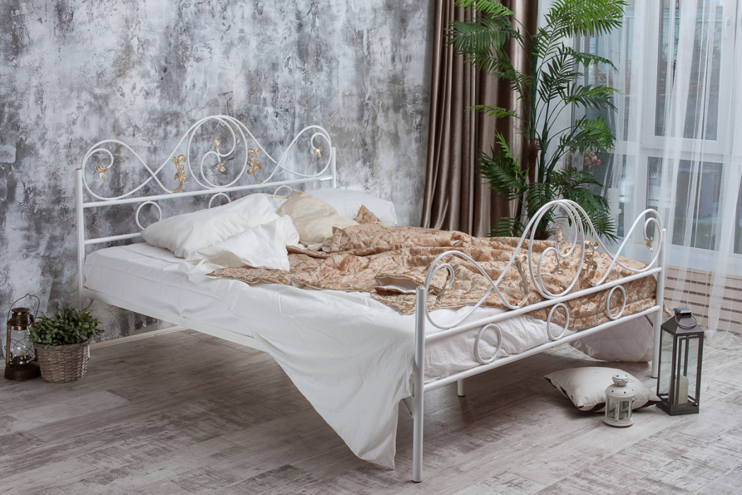 Кованые кровати, Кованая кровать Венеция 1.4 с двумя спинками