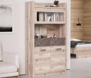 Шкаф с витриной 1V2D1S, JAZZ