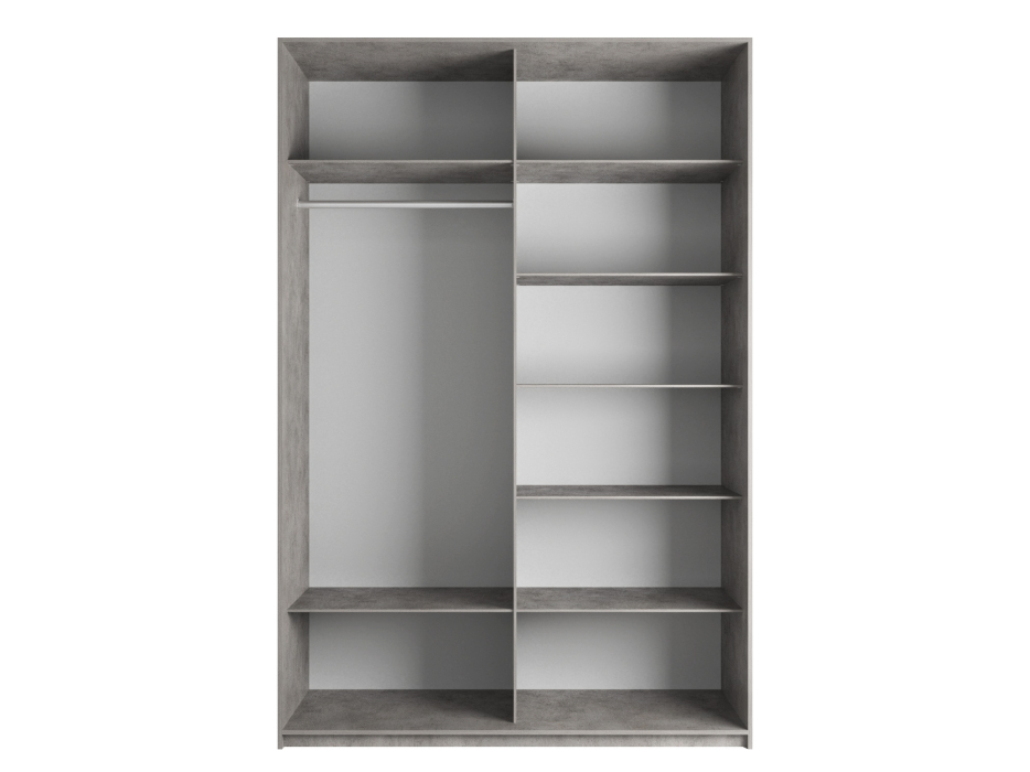 Шкафы-купе 2-х дверные, Шкаф Эста дуо Стекло черное/зеркало 2400 х 1600 х 660