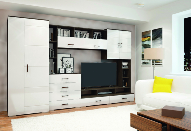 Гостиная МДФ Коста (венге / белый)