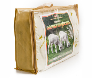Одеяло из овечьей шерсти "Всесезонное",1,5 сп.140х205 см.