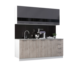 Кухня Астра 2,0 м Графит софт/Дуб галиано МДФ