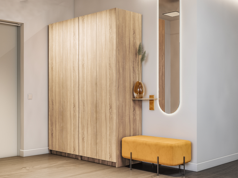 Шкафы распашные, Распашной шкаф Локер 800+800 с ящиками и полками слева