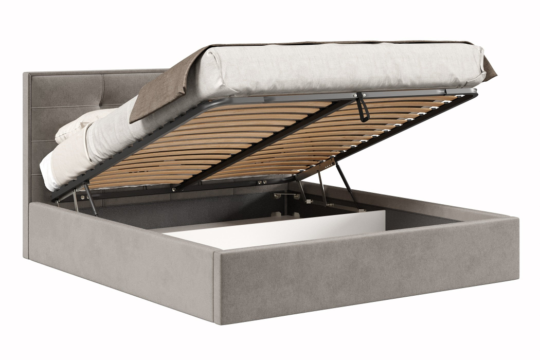 Мягкая кровать, Кровать Римини 1800 с подъёмным механизмом, велюр