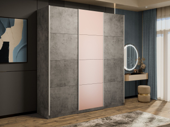 Шкаф-купе Прайм 3-х дверный Стекла пудра/ДСП/Доводчики 180х57х230