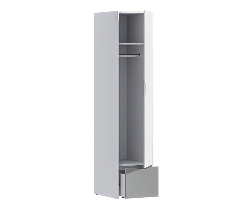 Mika / Мика, Шкаф 1 дверный Mika / Мика СБ-3271 Белый/Белый,Серый