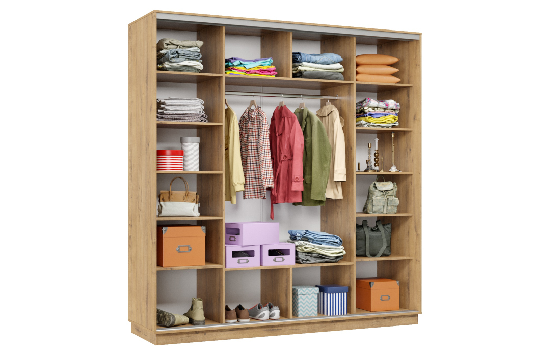 Шкафы-купе 3-х дверные, Шкаф-купе Премьер Лайт 34 (08;11;08) трехдверный