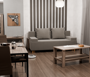 Прямой диван Инди,еврокнижка,велюр