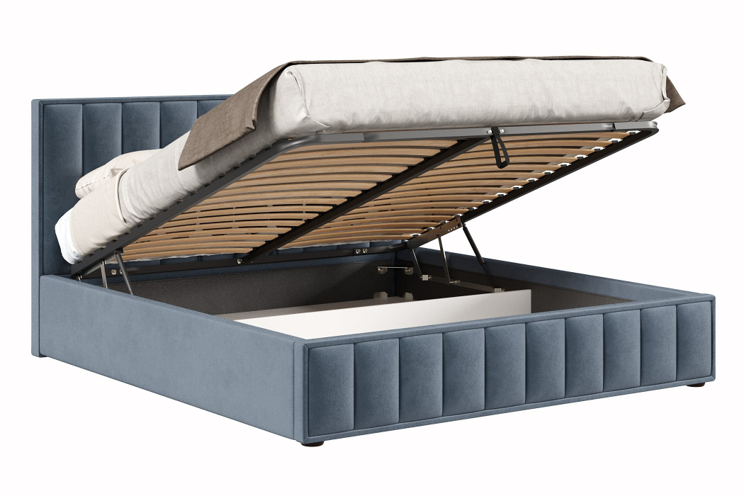 Мягкая кровать, Кровать Анкона 1800 с подъёмным механизмом, велюр