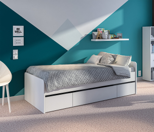 Кровать Терра СБ-3149 белая с основанием и матрасом Боннет