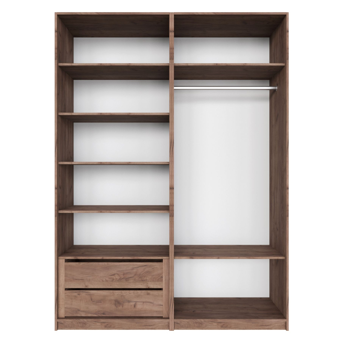 Шкафы распашные, Распашной шкаф Локер 800+800 с ящиками и полками слева