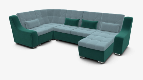 Угловой диван Аджио П-образный велюр