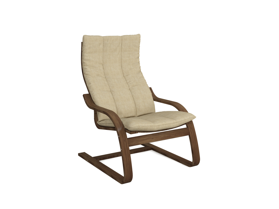 Кресло для отдыха, Кресло Капри (Чехол без подголовника) Темный орех — светлобежевый