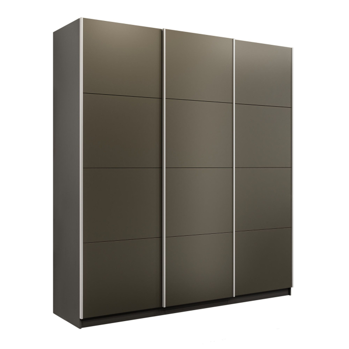 Шкафы-купе 3-х дверные, Шкаф-купе Прайм Широкий 3-х дверный Стекла хаки/Доводчики 240х57х230