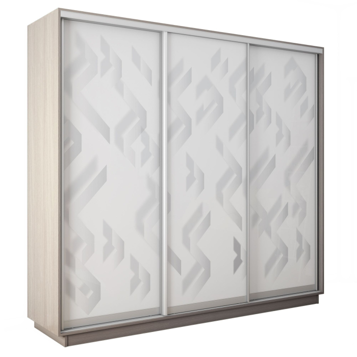 Шкафы-купе 3-х дверные, Шкаф-купе Экспресс 3-х дверный Фотопечать Ленты Стекла 180х60х240