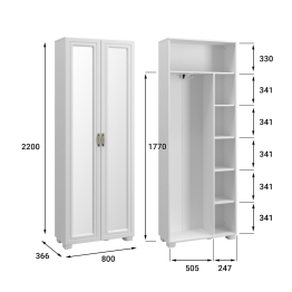 Шкаф с зеркалами «Монблан» МБ-21К