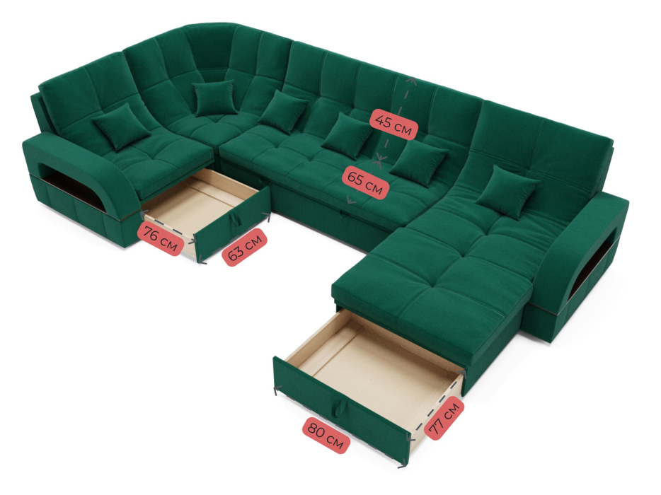 Диваны угловые в гостиную, Модульный диван Майами-4,венеция,велюр