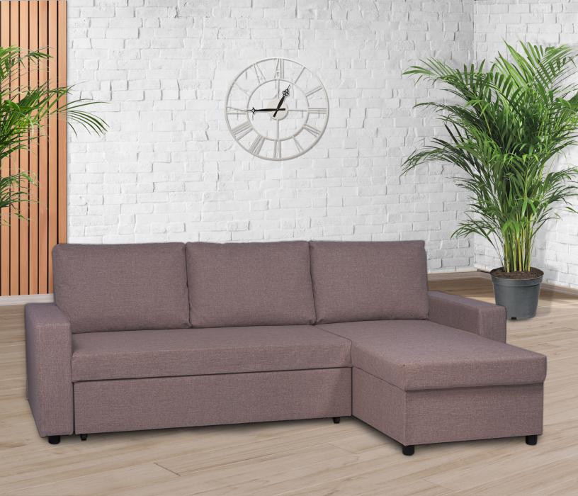 Диваны угловые в гостиную, Угловой диван-кровать Турин, рогожка