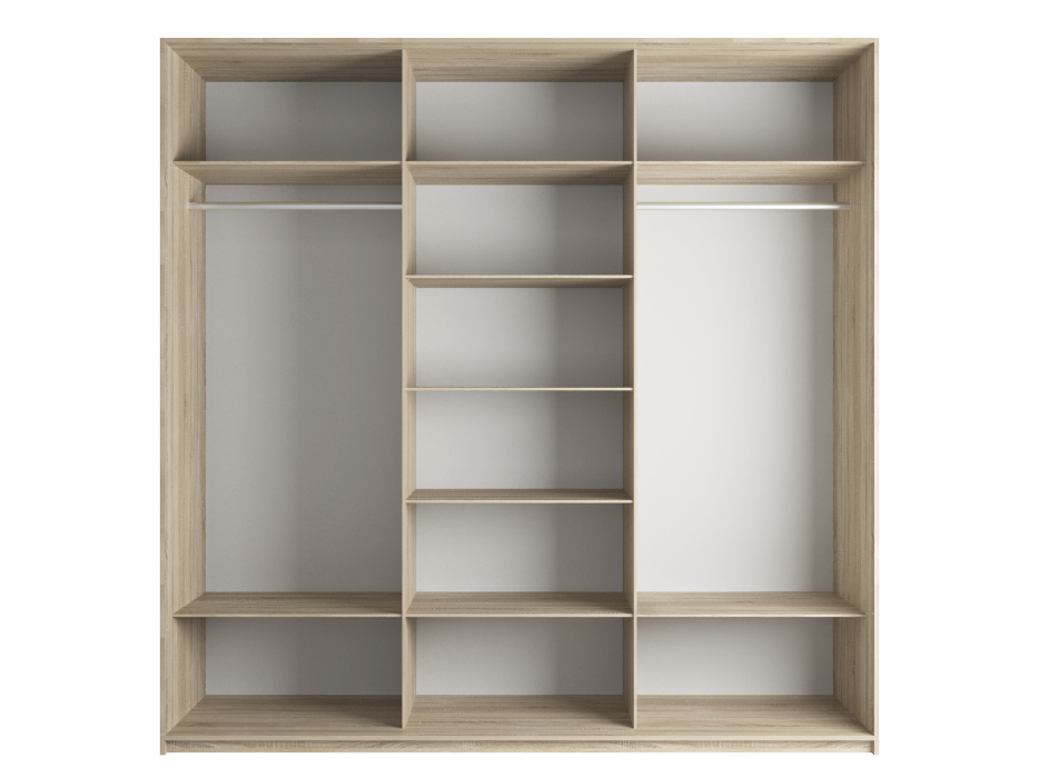 Шкафы-купе 3-х дверные, Шкаф-купе Эста 3-х дверный Стекла пудра/Доводчик 300х66х240