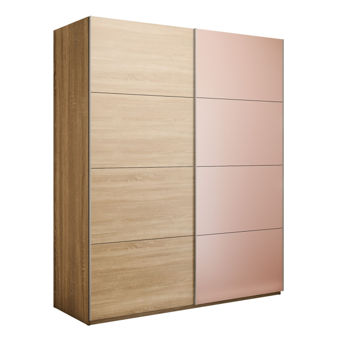 Шкафы-купе 2-х дверные, Шкаф-купе Эста 2-х дверный ДСП/Стекла пудра/Доводчик 200х66х240