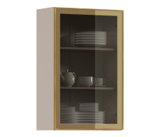 Навесные, Навесной шкаф Регина РП-160 (Песочный/Витрина Золото)