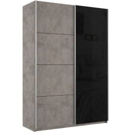 Шкаф-купе Прайм 2х дверный ДСП/Стекло черное 120х57х230