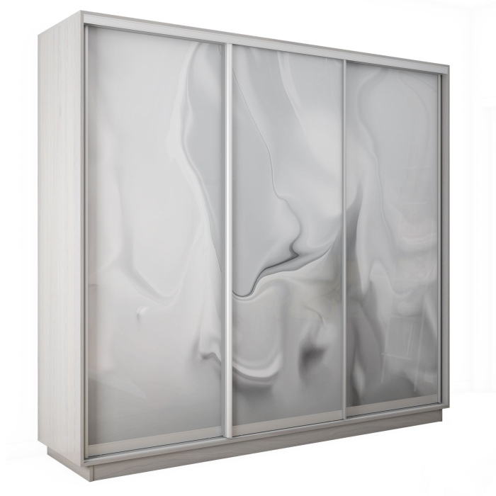 Шкафы-купе 3-х дверные, Шкаф-купе Экспресс 3-х дверный Фотопечать Шелк Стекла 240х45х220