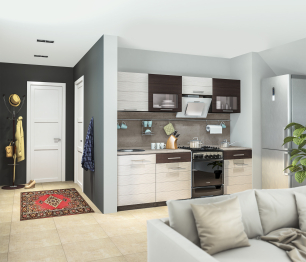 Кухонный гарнитур Милена Дуб Феррара/Онденс/Венге 2,4 м