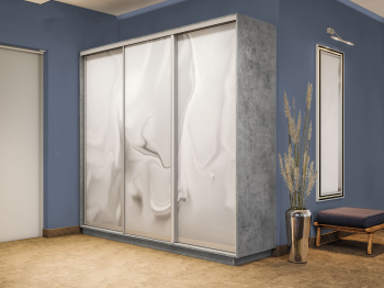 Шкаф-купе Экспресс 3-х дверный Фотопечать Шелк Стекла 210х60х220