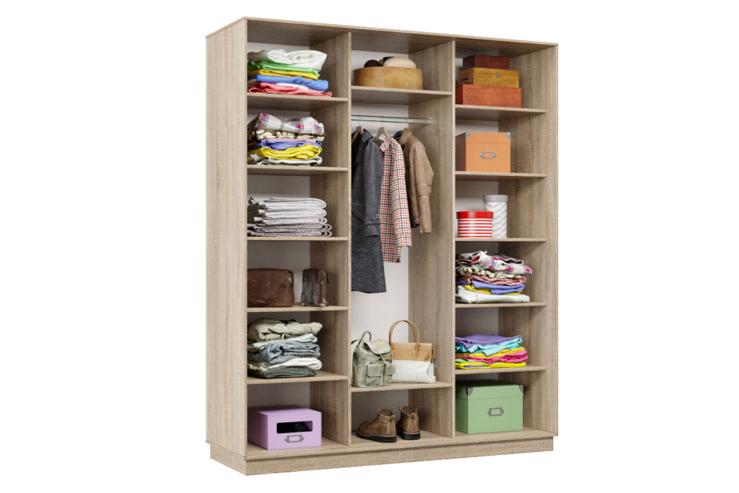 Шкафы-купе 3-х дверные, Шкаф-купе Премьер Лайт 32 (08;11;08) трехдверный