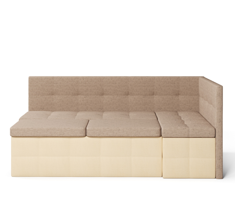 Диваны угловые кухонные, Диван кухонный угловой Домино выкатной, рогожка+экокожа