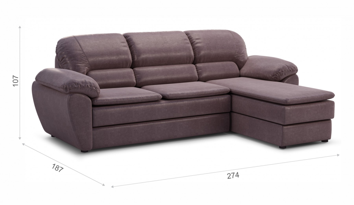 Диваны угловые, Бергамо угол левый с оттоманкой