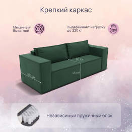 Прямой диван Рашт ППУ, велюр