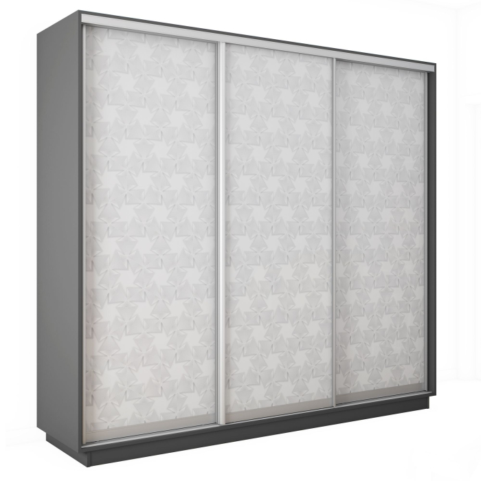 Шкафы-купе 3-х дверные, Шкаф-купе Экспресс 3-х дверный Фотопечать Калейдоскоп Стекла 240х45х220