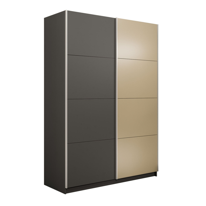 Шкафы-купе 2-х дверные, Шкаф-купе Прайм 2-х дверный ДСП/Стекло фисташка/Доводчики 140х57х230