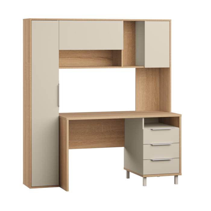 Прямые компьютерные столы, Стол рабочий Комфорт 12.95, дуб сонома, сатин